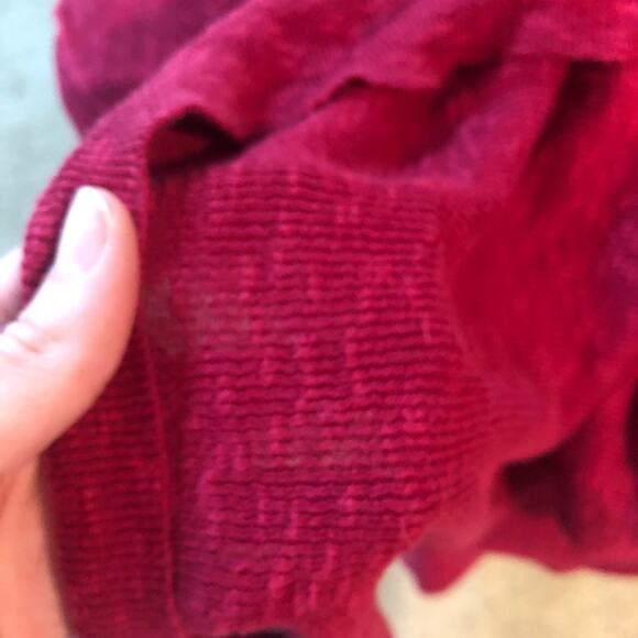 Eileen Fisher Pink Linen Open Front Cardigan Sweater Womens S Ruffled Open Front - Picture 3 of 6